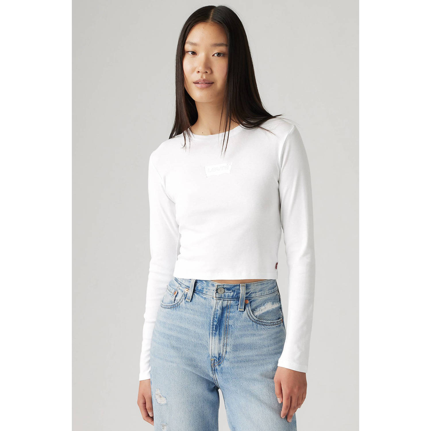 Levi's Kort shirt met lange mouwen en labeldetail