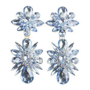 oorbellen PCPILANA goudkleurig/blauw