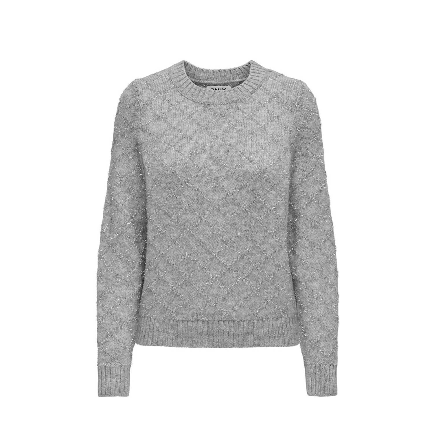 Only Trui met ronde hals ONLALBA L S GLITTER O-NECK CC KNT
