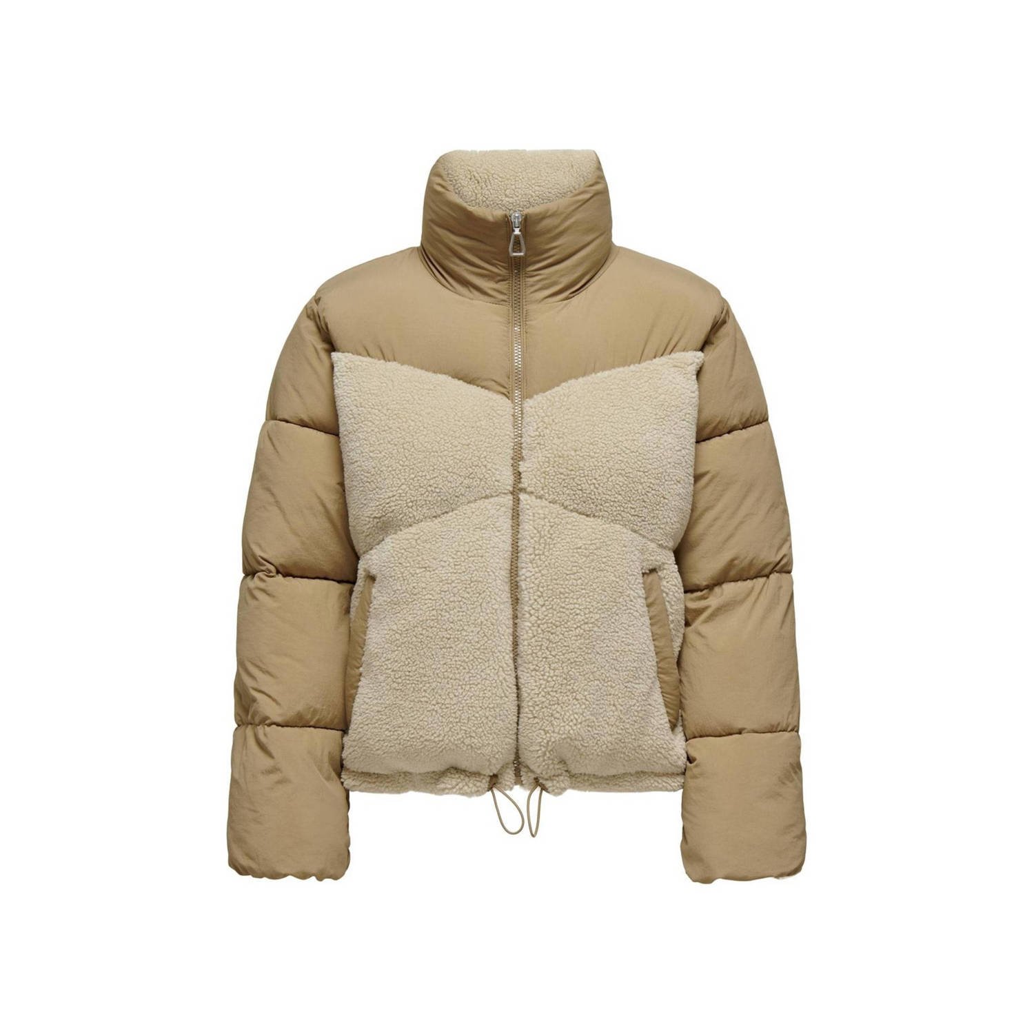 ONLY gewatteerde winterjas ONLSIENA bruin beige