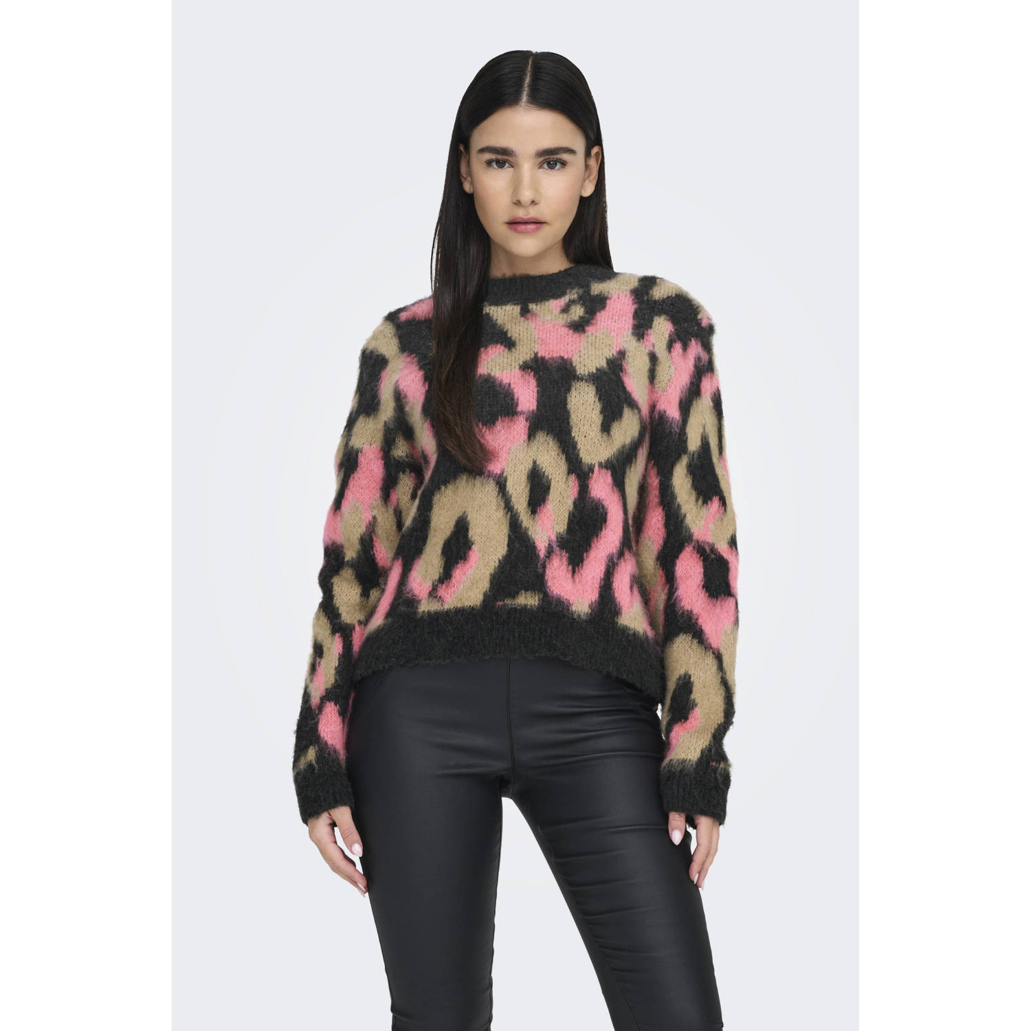 Only Wilde Lange Mouw Gebreide Top Multicolor Dames