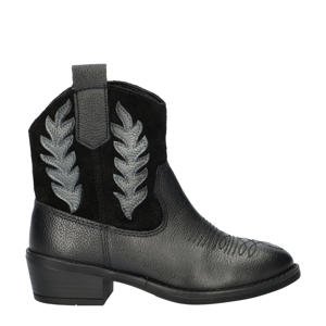 leren cowboylaarzen zwart