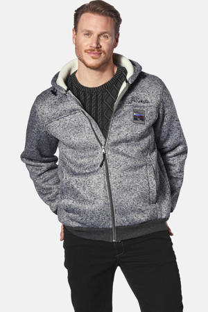 +FIT Collectie gemêleerd sweatvest MIKRIKSON Plus Size grijs