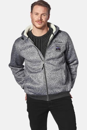 +FIT Collectie gemêleerd sweatvest MIKRIKSON Plus Size grijs