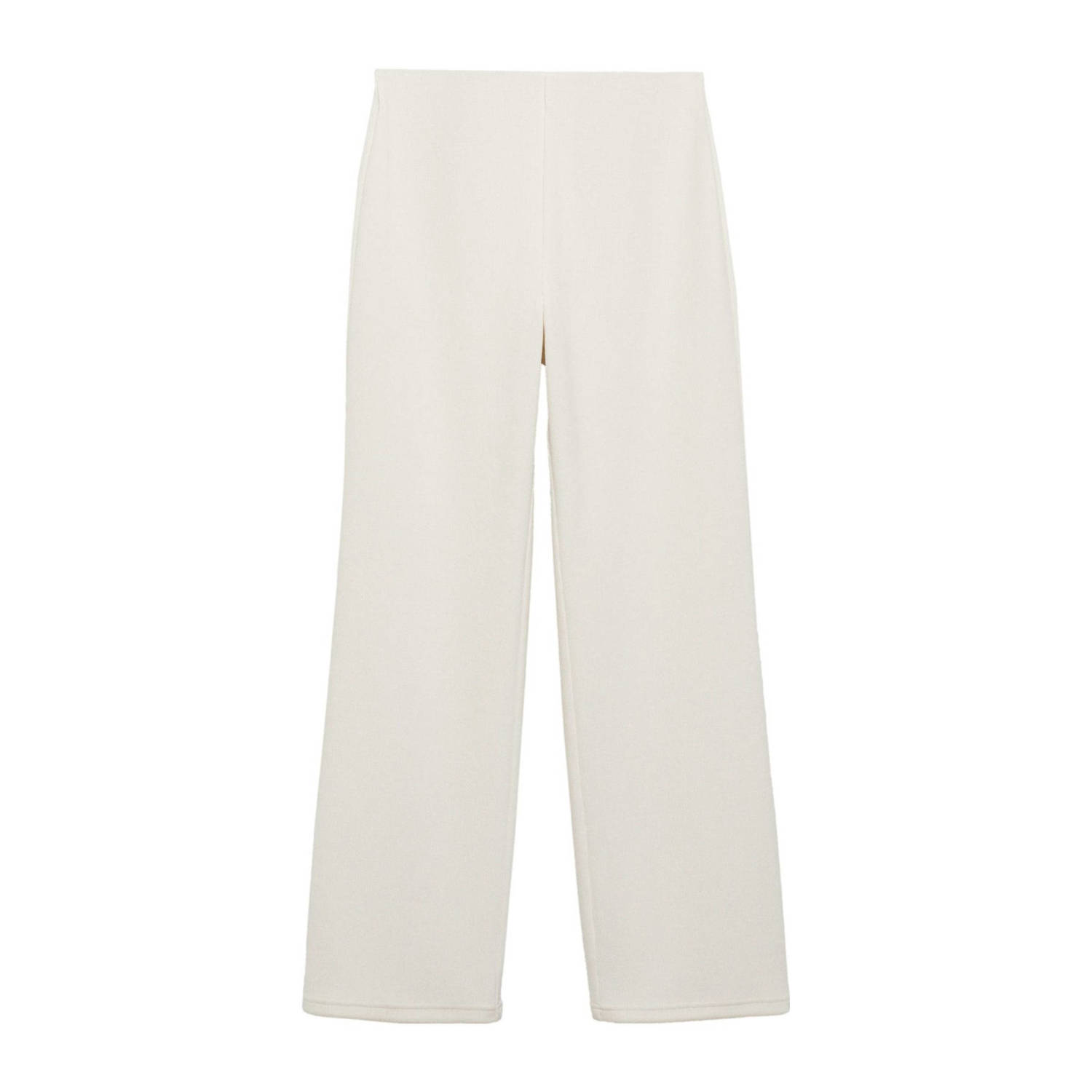 Mango corduroy straight fit broek ecru