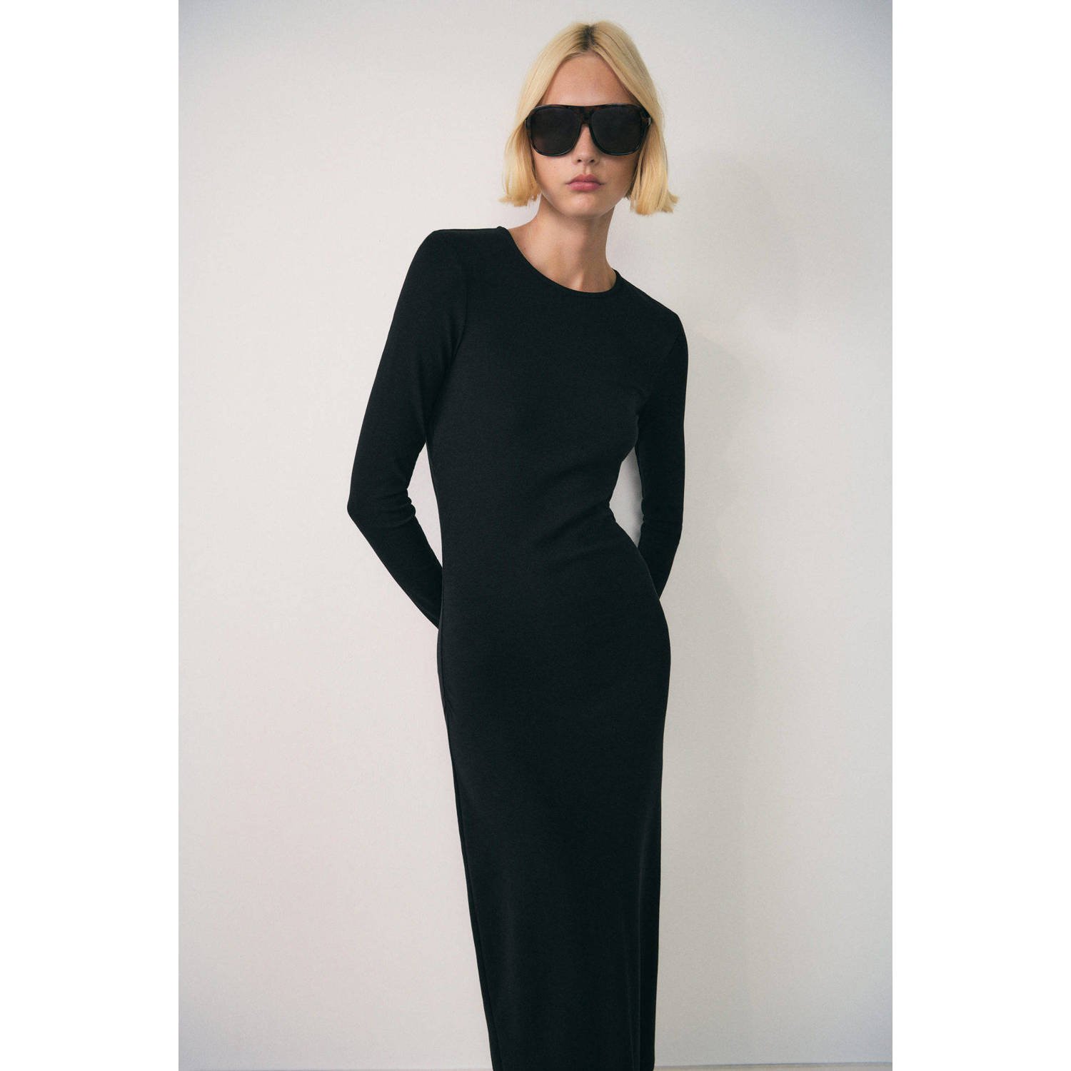 Mango midi jurk zwart