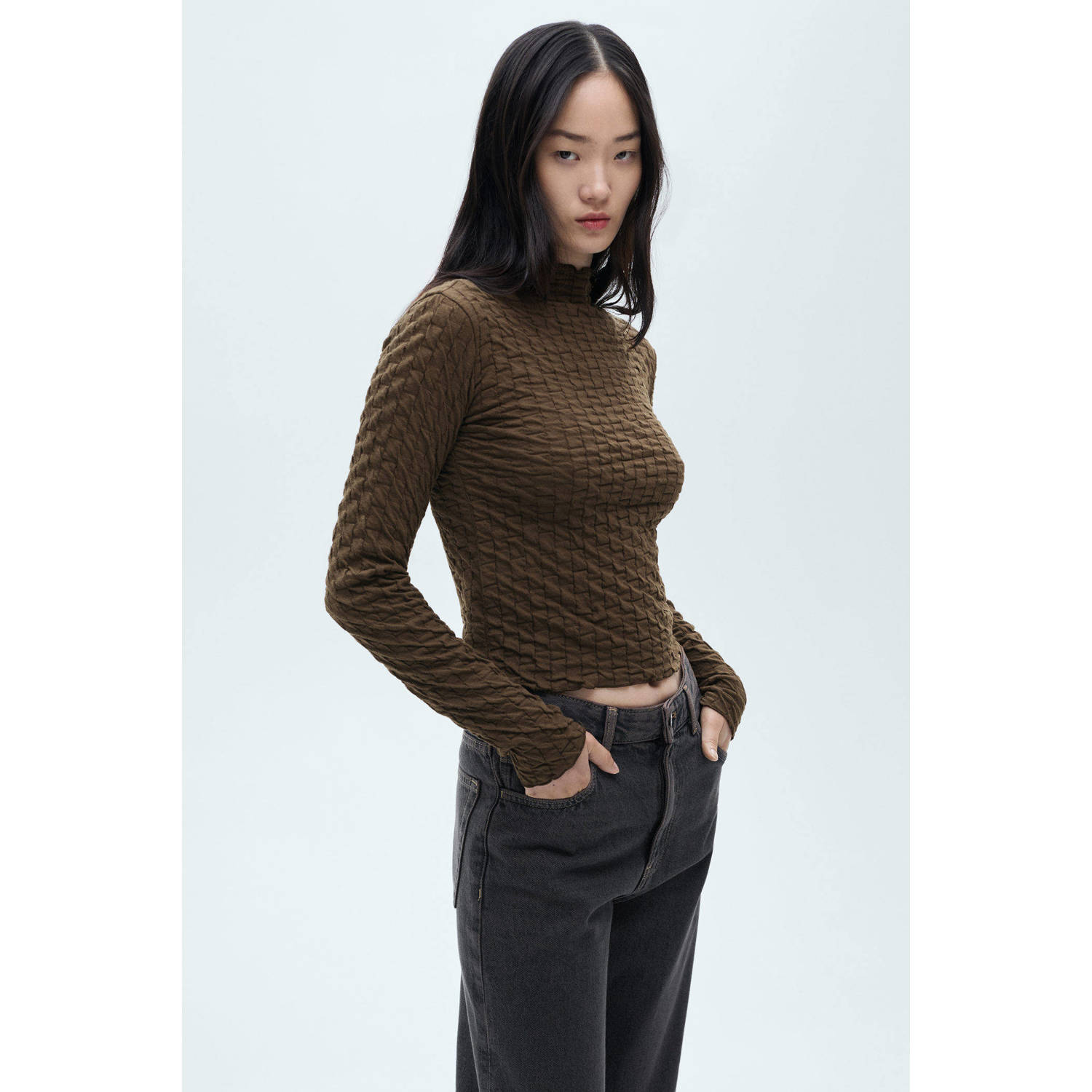 Mango top beige kaki