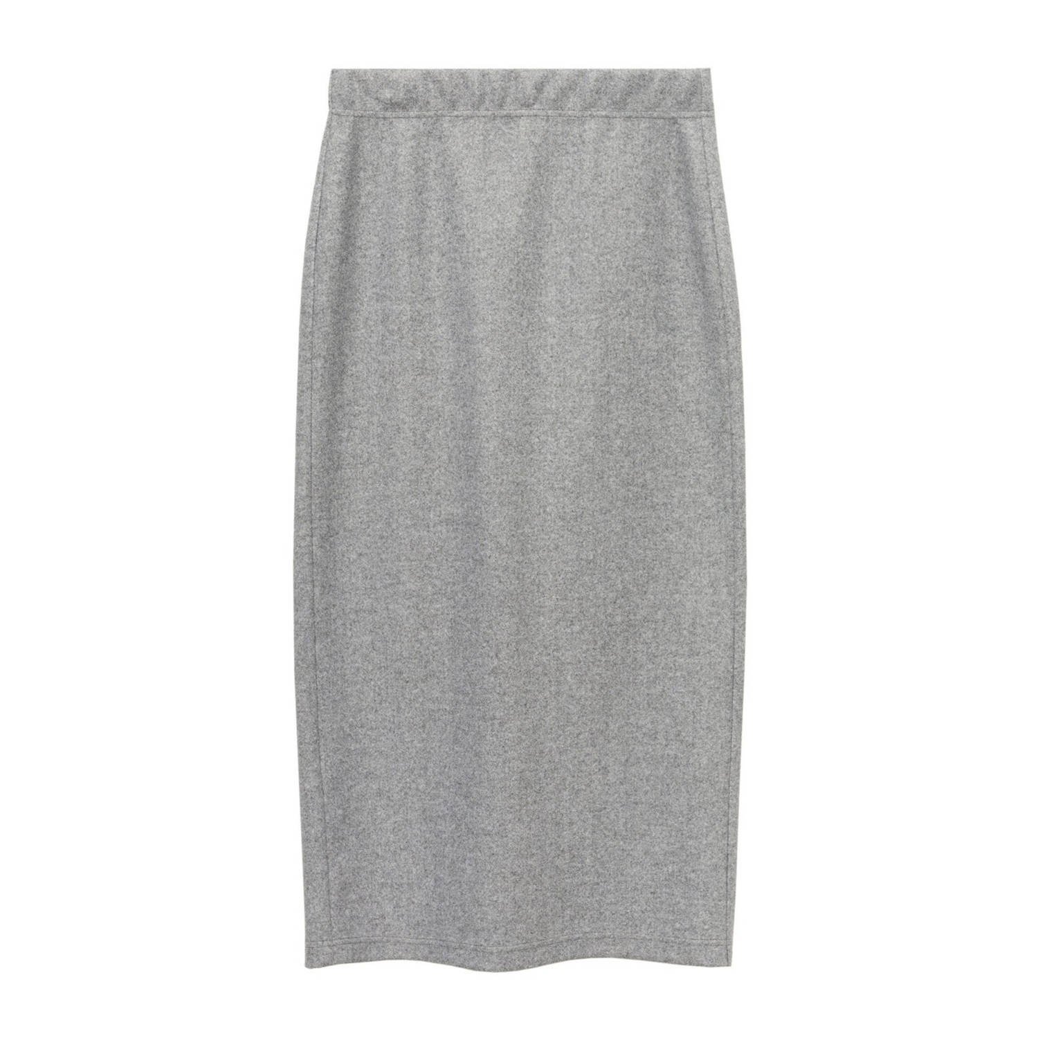 Mango midi rok grijs