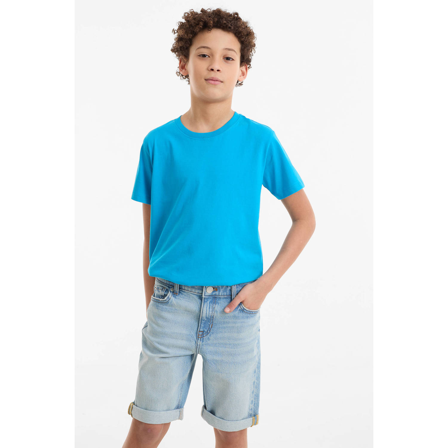 Anytime denim short lichtblauw