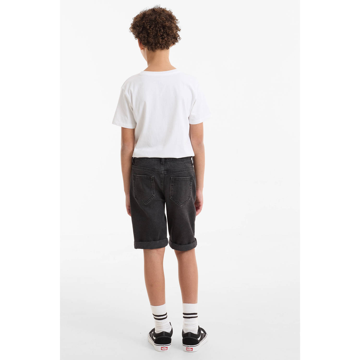 anytime denim short donkergrijs
