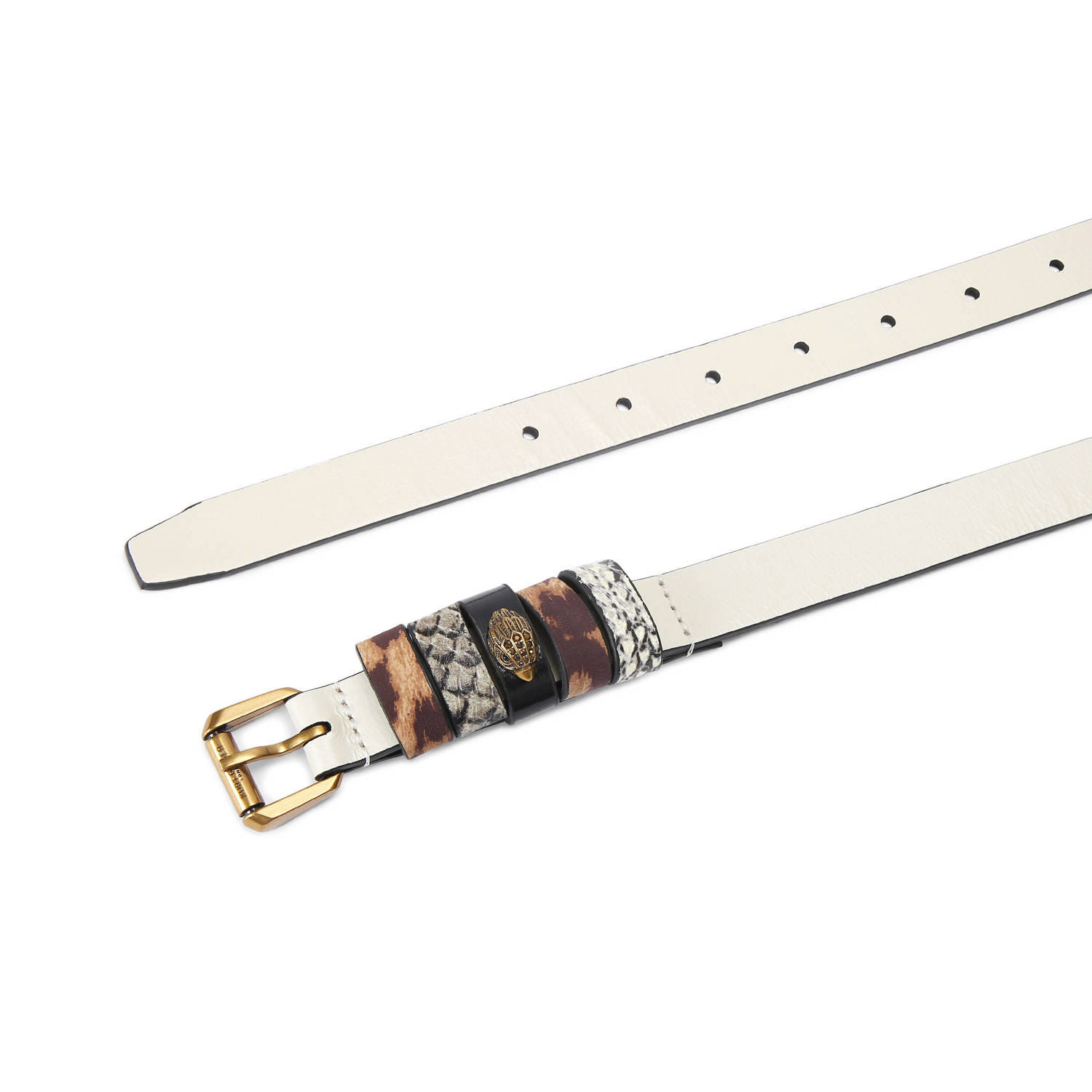 Kurt Geiger leren riem Multikeeper wit