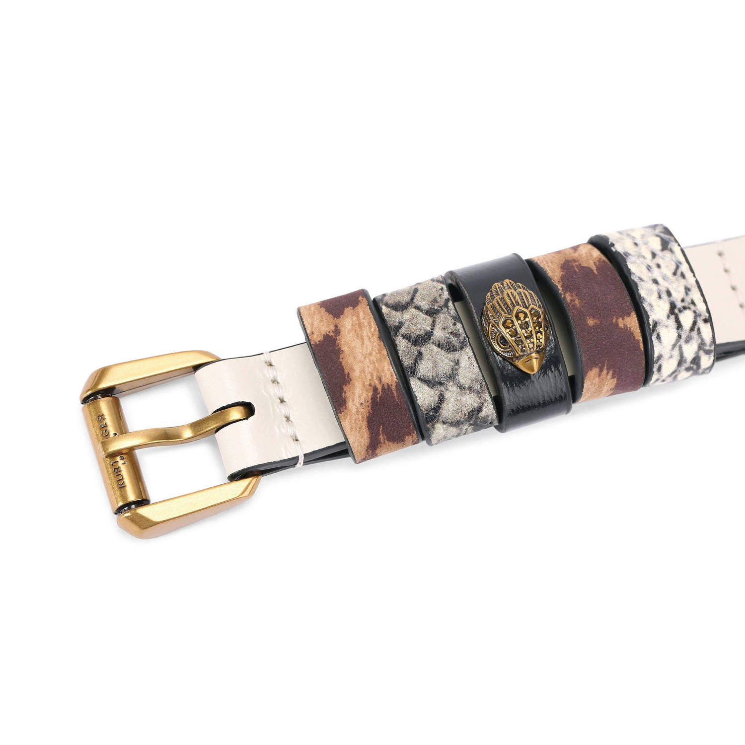 Kurt Geiger leren riem Multikeeper wit