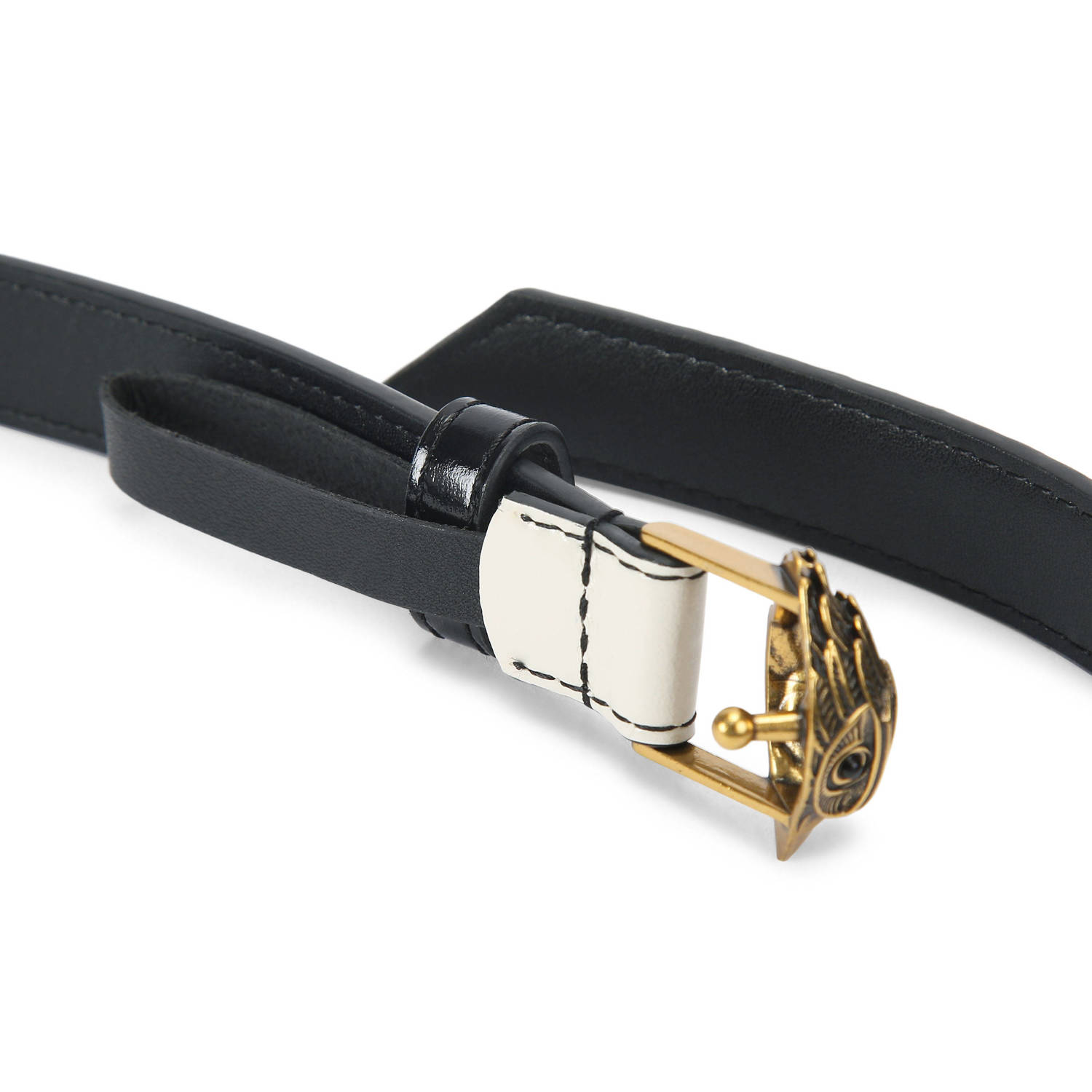 Kurt Geiger leren riem Eagle Belt met slangenprint wit grijs