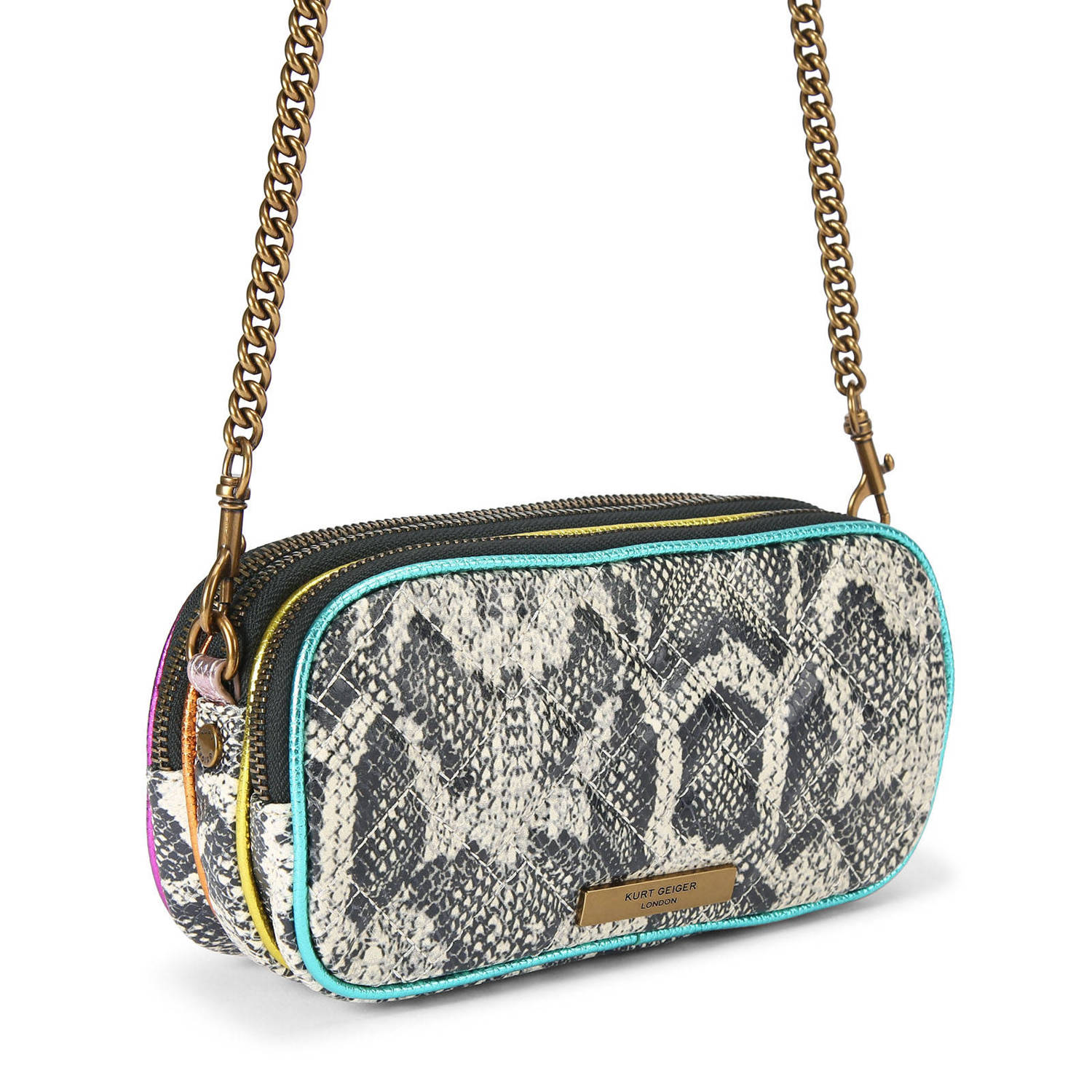 Kurt Geiger leren crossbody tas Kensington met slangenprint multi