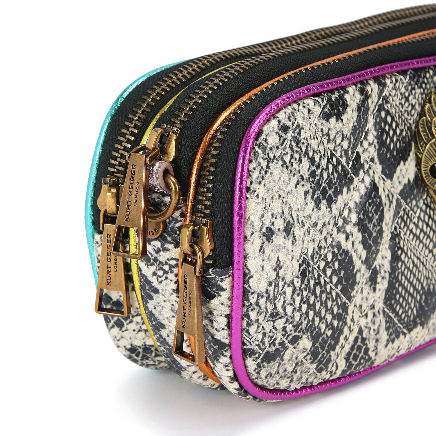 Kurt Geiger leren crossbody tas Kensington met slangenprint multi