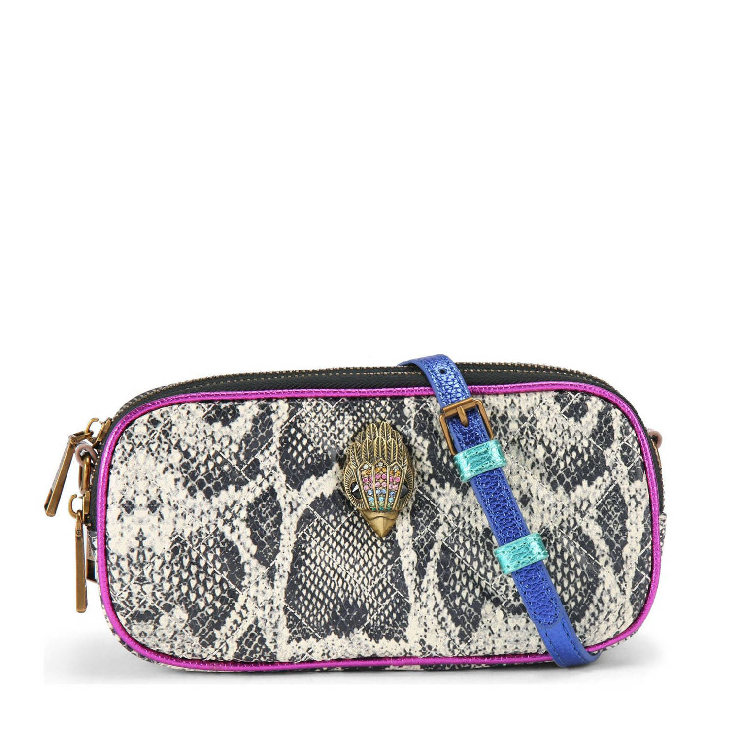 Kurt Geiger Beige 3Zip Kensington Camera Schoudertas Multicolor Dames
