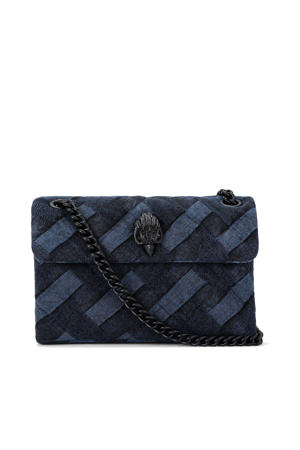  denim crossbody tas Mini Kensington donkerblauw