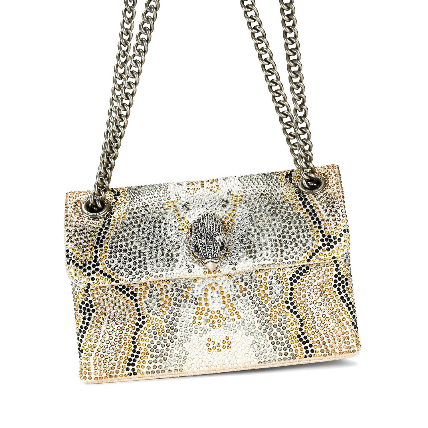 Kurt Geiger crossbody tas Kensington Mini met strass goudkleurig