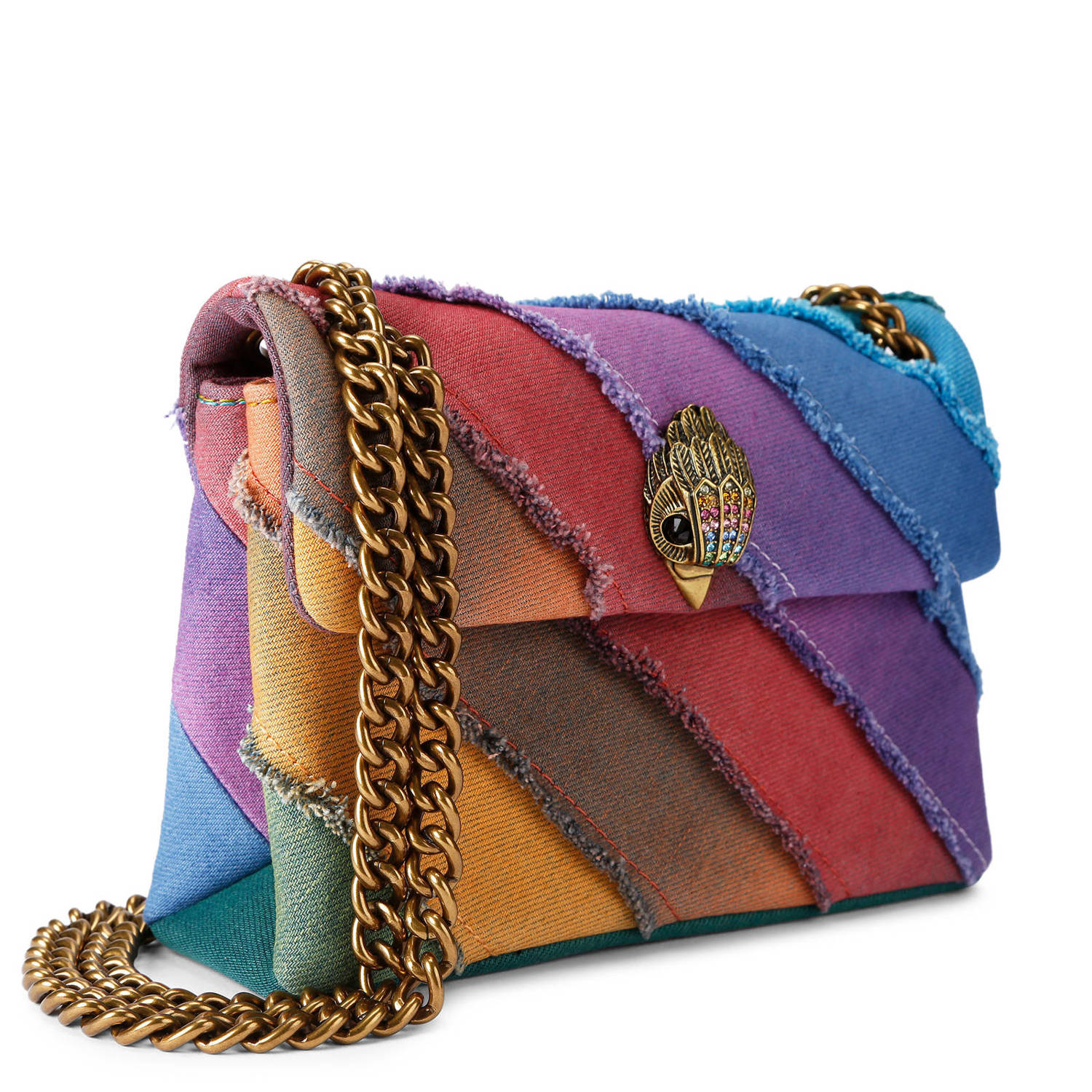 Kurt Geiger denim crossbody tas Kensington Mini multi