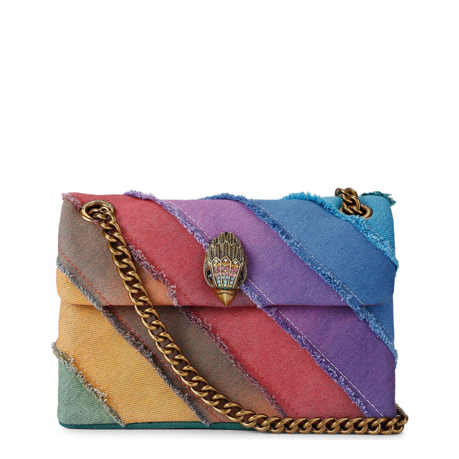 Kurt Geiger Regenboog Denim Mini Kensington Tas Multicolor Dames