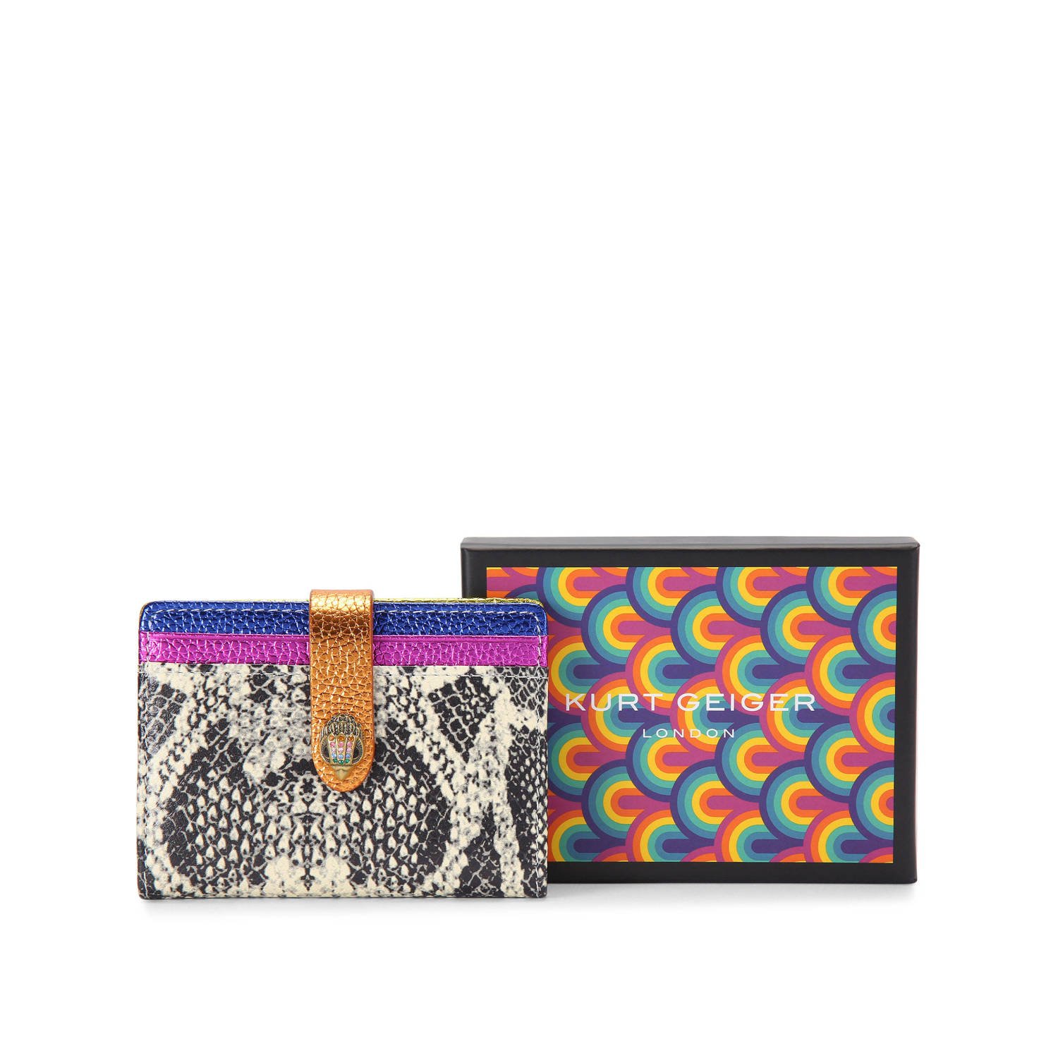 Kurt Geiger leren pasjeshouder met slangenprint multi