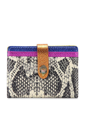 leren pasjeshouder met slangenprint multi