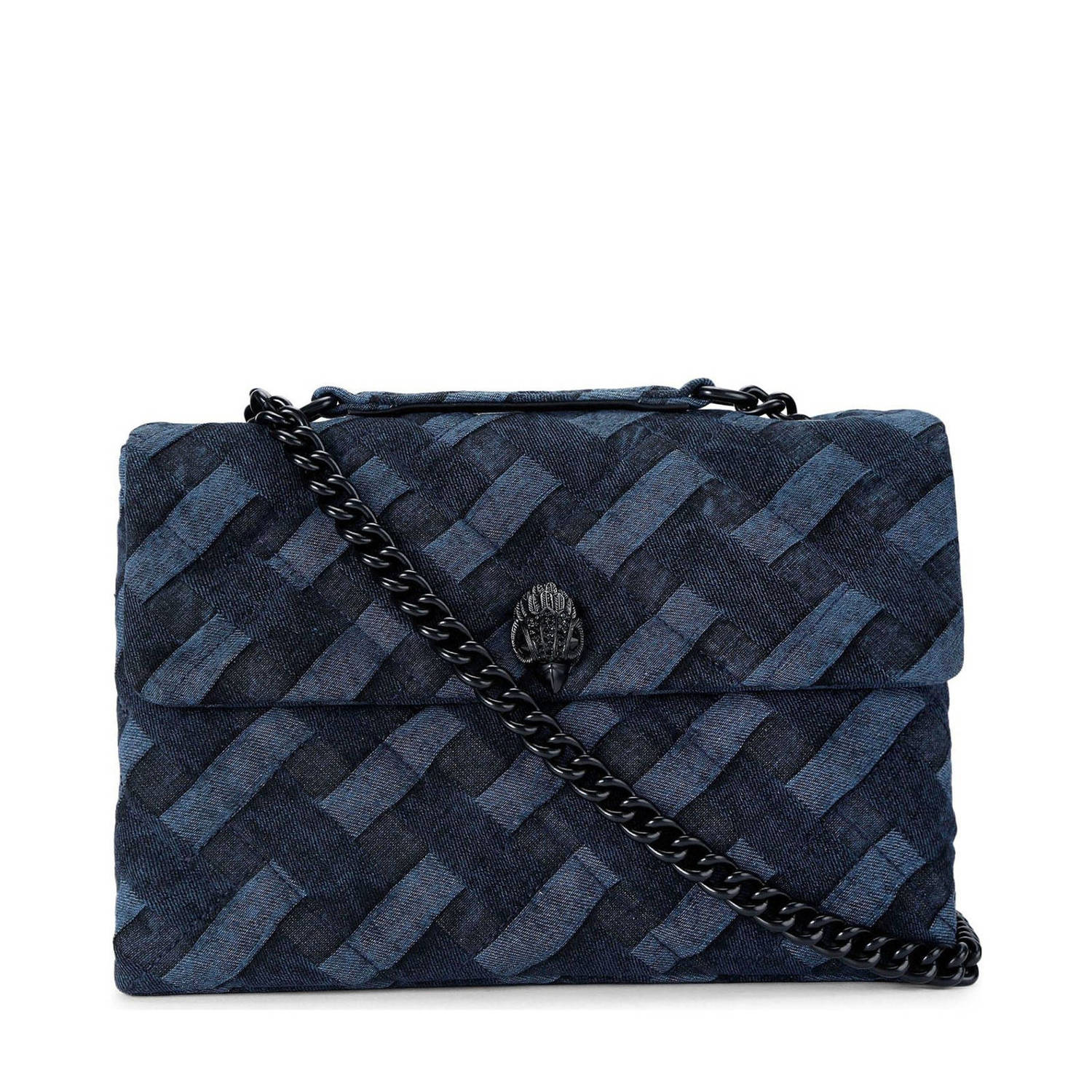 Kurt Geiger Blauwe Zachte Schoudertas Elegante Charme Blue Dames