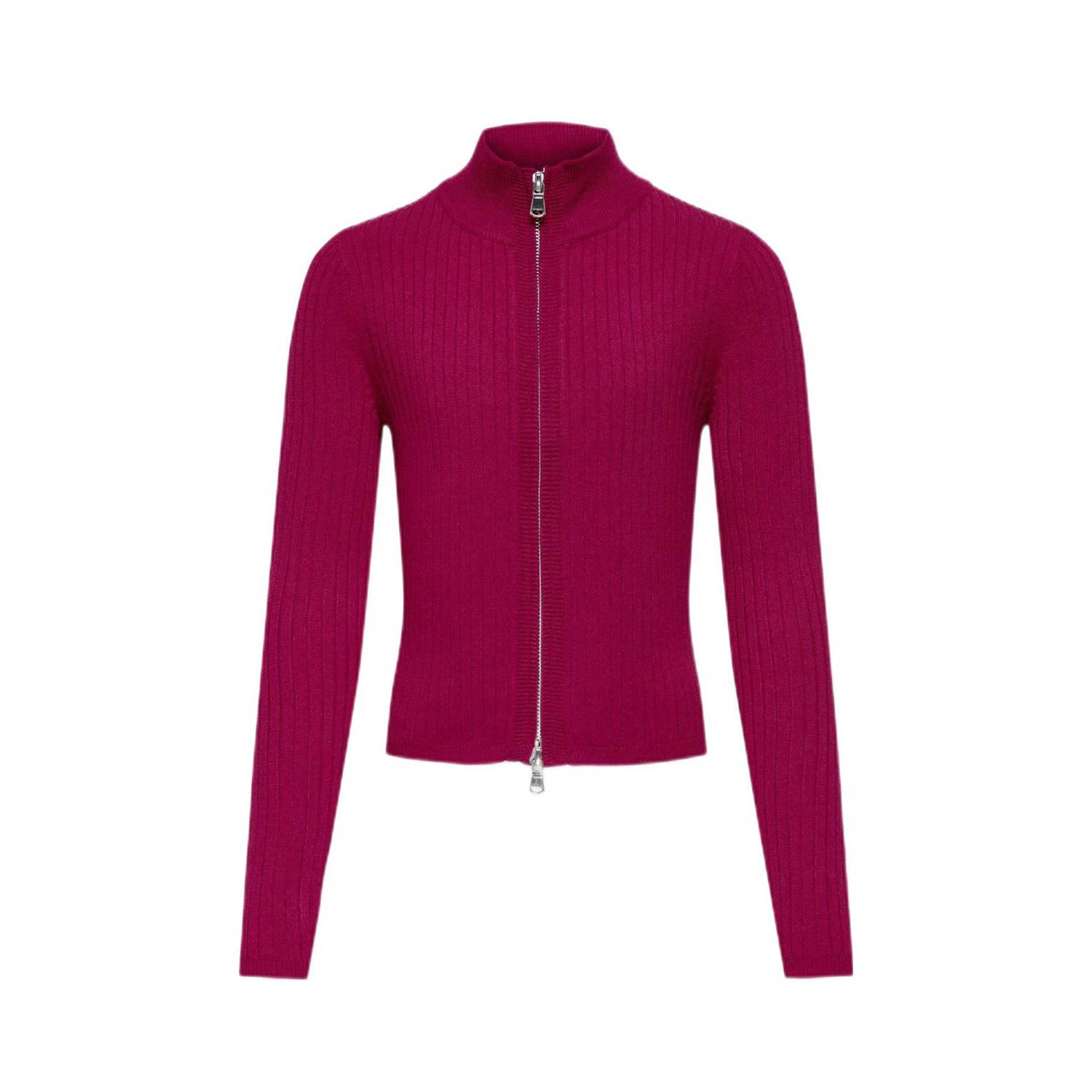 ONLY KIDS GIRL ribgebreid vest KOGELLA warm fuchsia