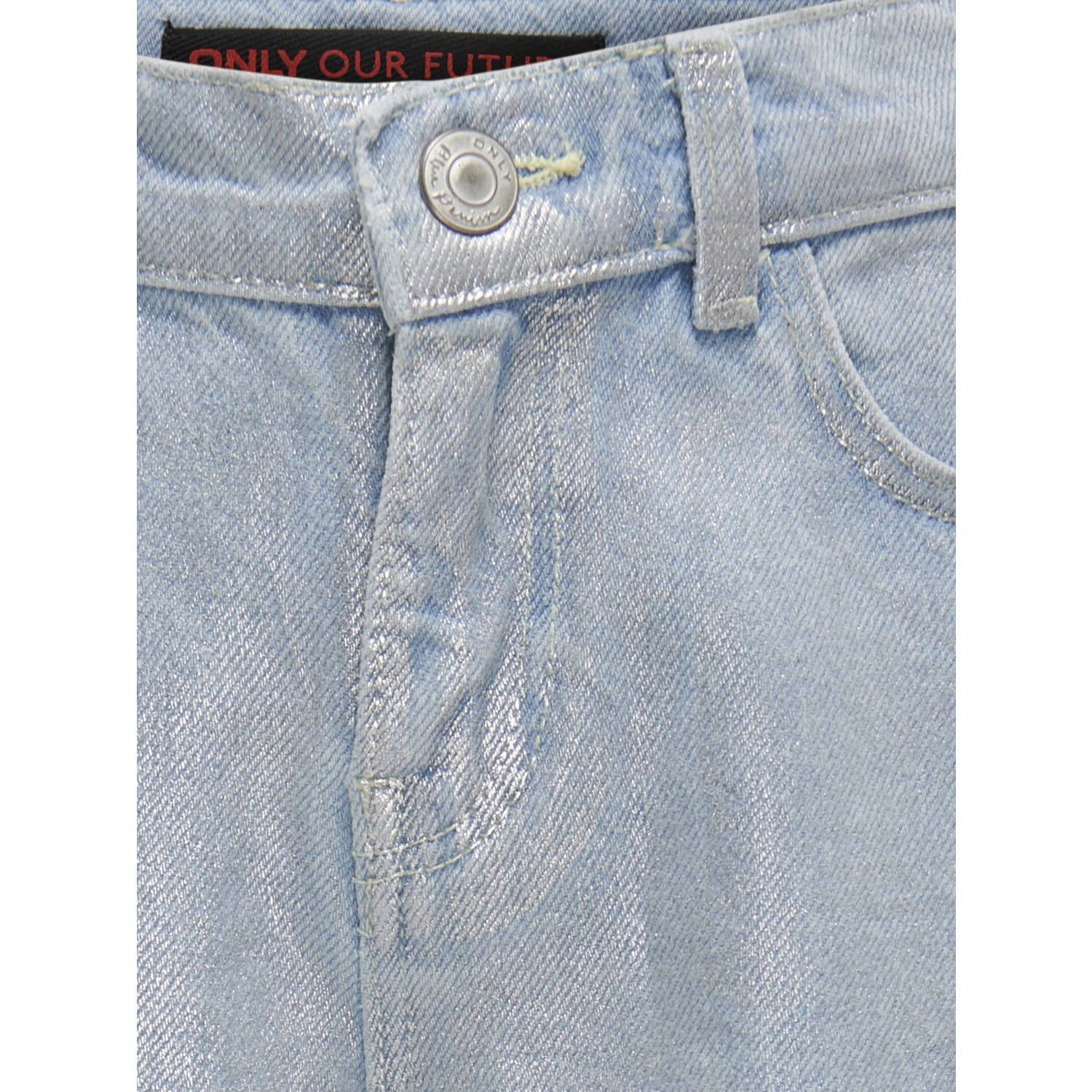 ONLY KIDS GIRL coated wide leg jeans KOGCANAL light blue silver