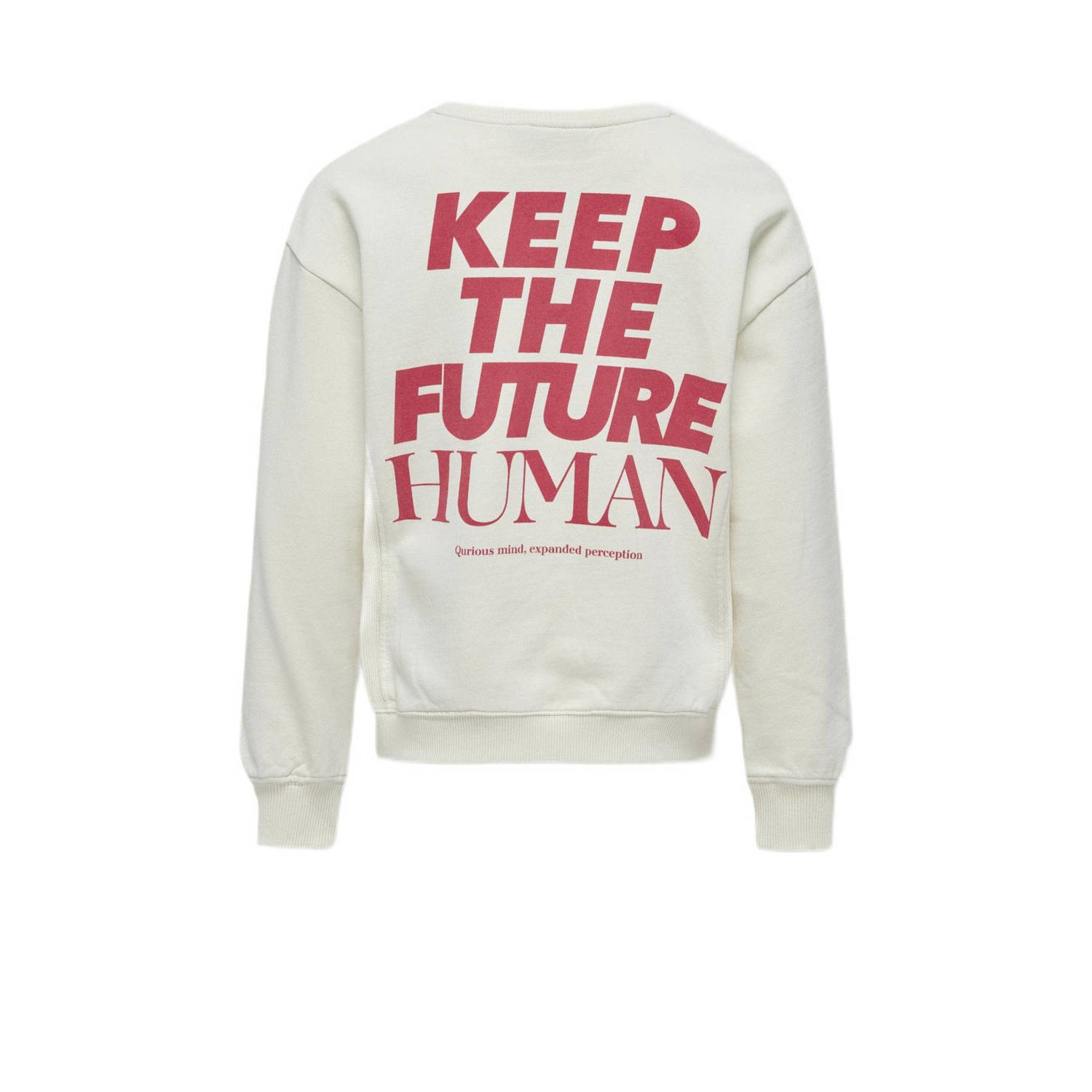 ONLY KIDS GIRL sweater KOGNELLY met backprint ecru