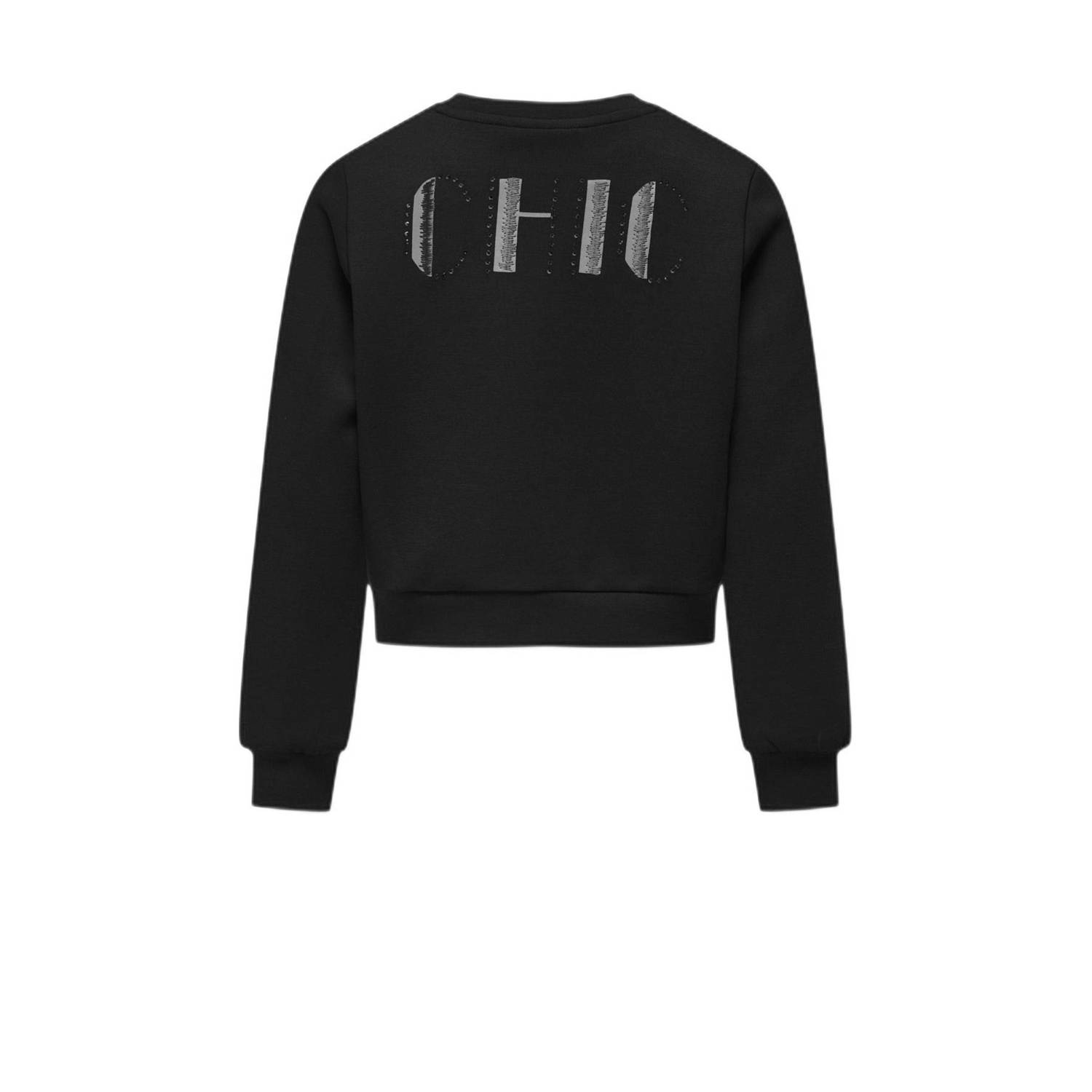 ONLY KIDS GIRL sweater KOGMAYRA met backprint zwart