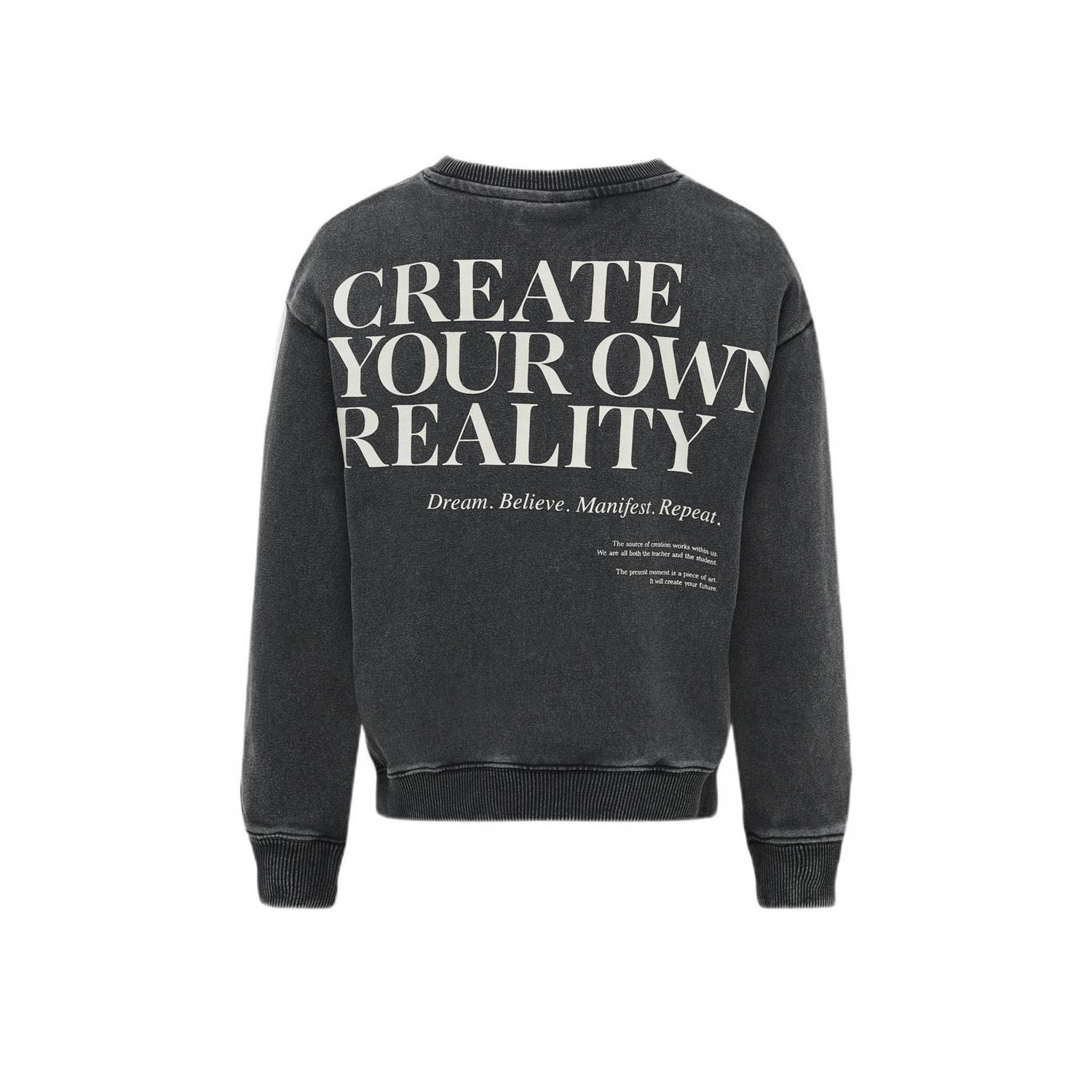 ONLY KIDS GIRL sweater KOGNELLY met backprint zwart