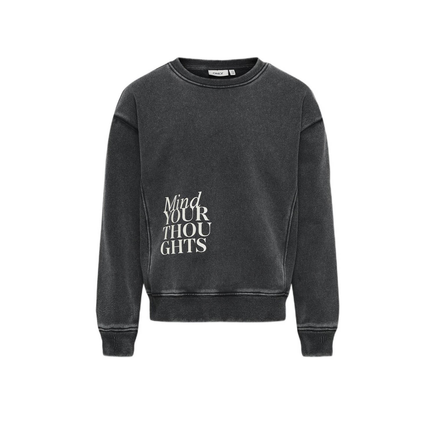 ONLY KIDS GIRL sweater KOGNELLY met backprint zwart