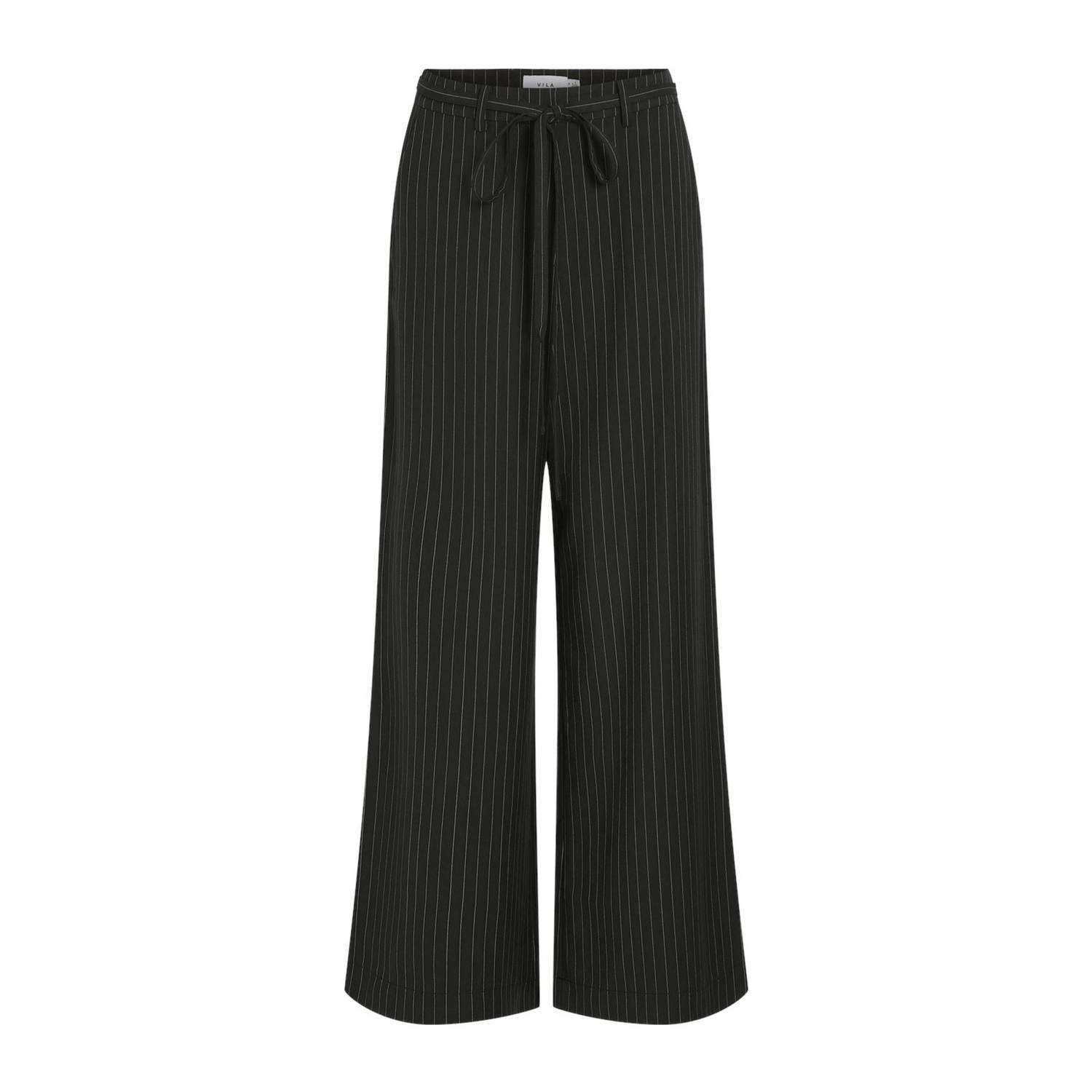 VILA high waist wide leg pantalon VIESMA zwart wit