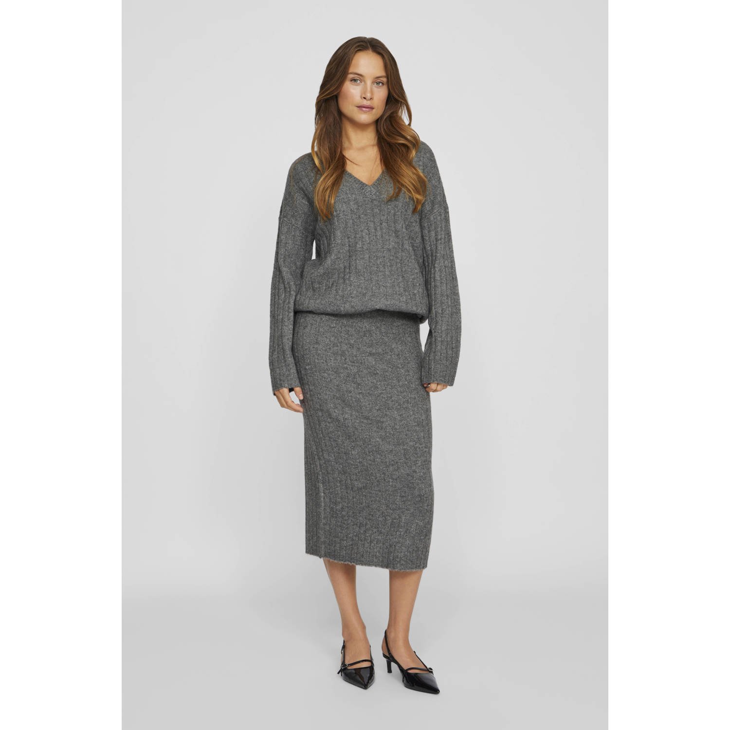 Vila Gebreide rok in riblook model 'MIRAZ'