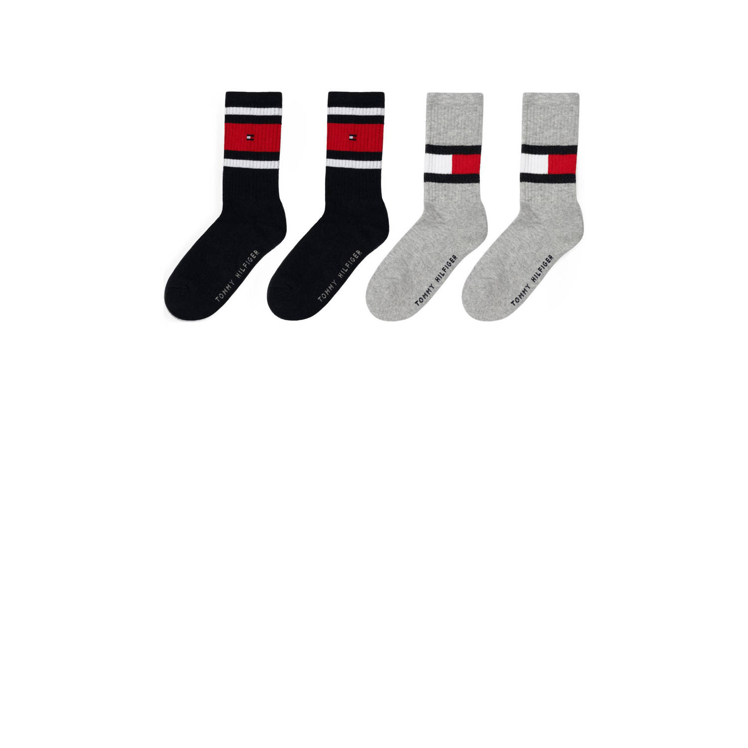 Tommy Hilfiger sokken set van 2 donkerblauw donkerrood grijs