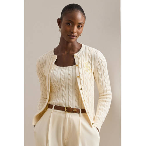 Lauren Ralph Lauren gebreid vest ecru afbeelding