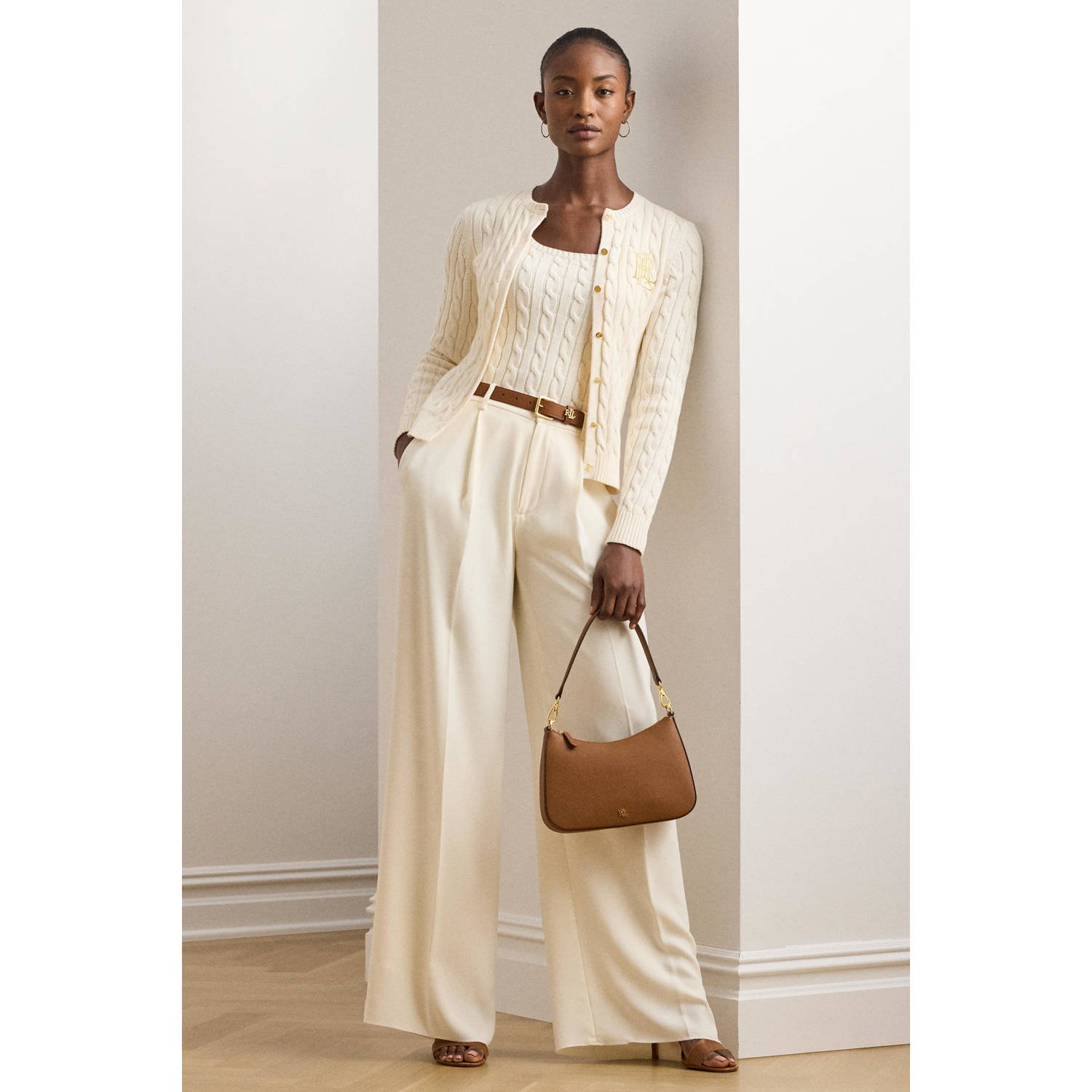 Lauren Ralph Lauren gebreid vest ecru