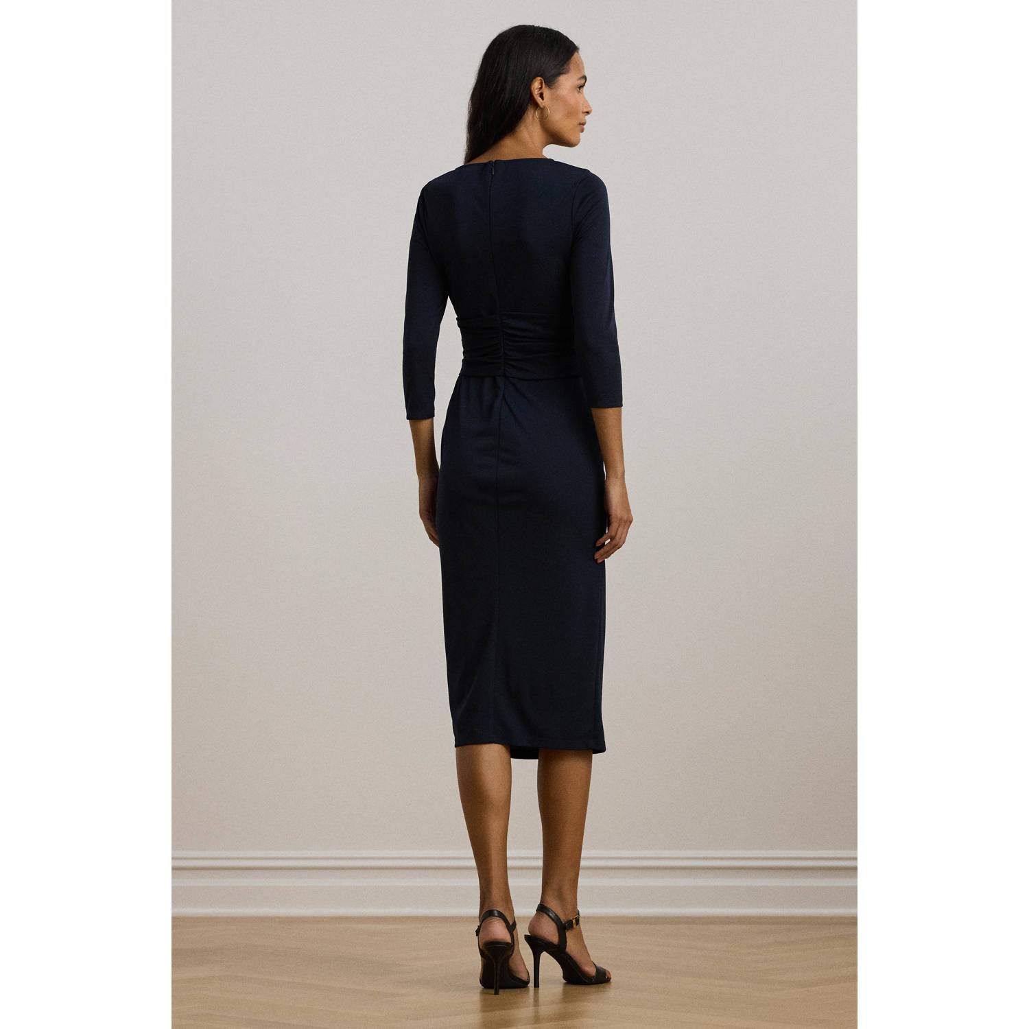 Lauren Ralph Lauren midi jurk donkerblauw