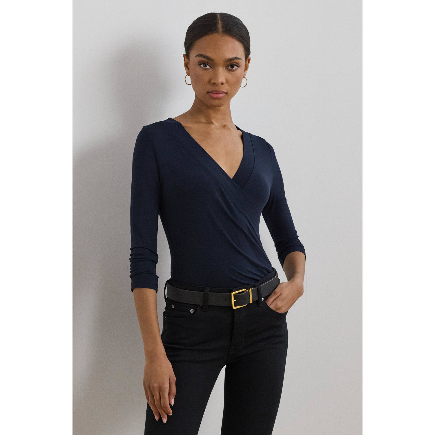 Lauren Ralph Lauren Shirt met lange mouwen in wikkellook model 'ALAYJA'