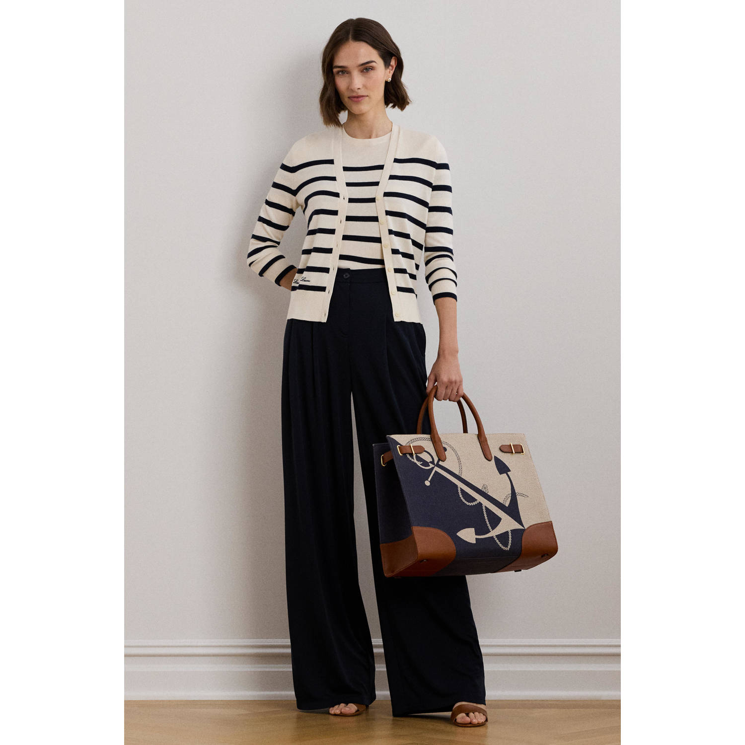 Lauren Ralph Lauren gebreid vest ecru