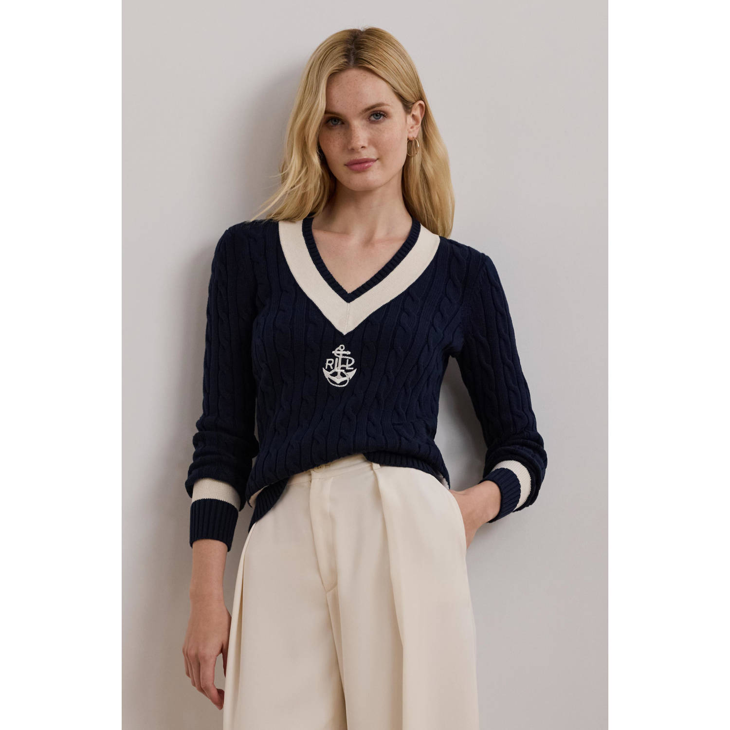 Lauren Ralph Lauren gebreide trui donkerblauw