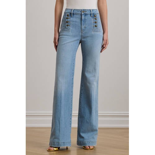 Lauren Ralph Lauren high waist flared jeans light blue denim afbeelding