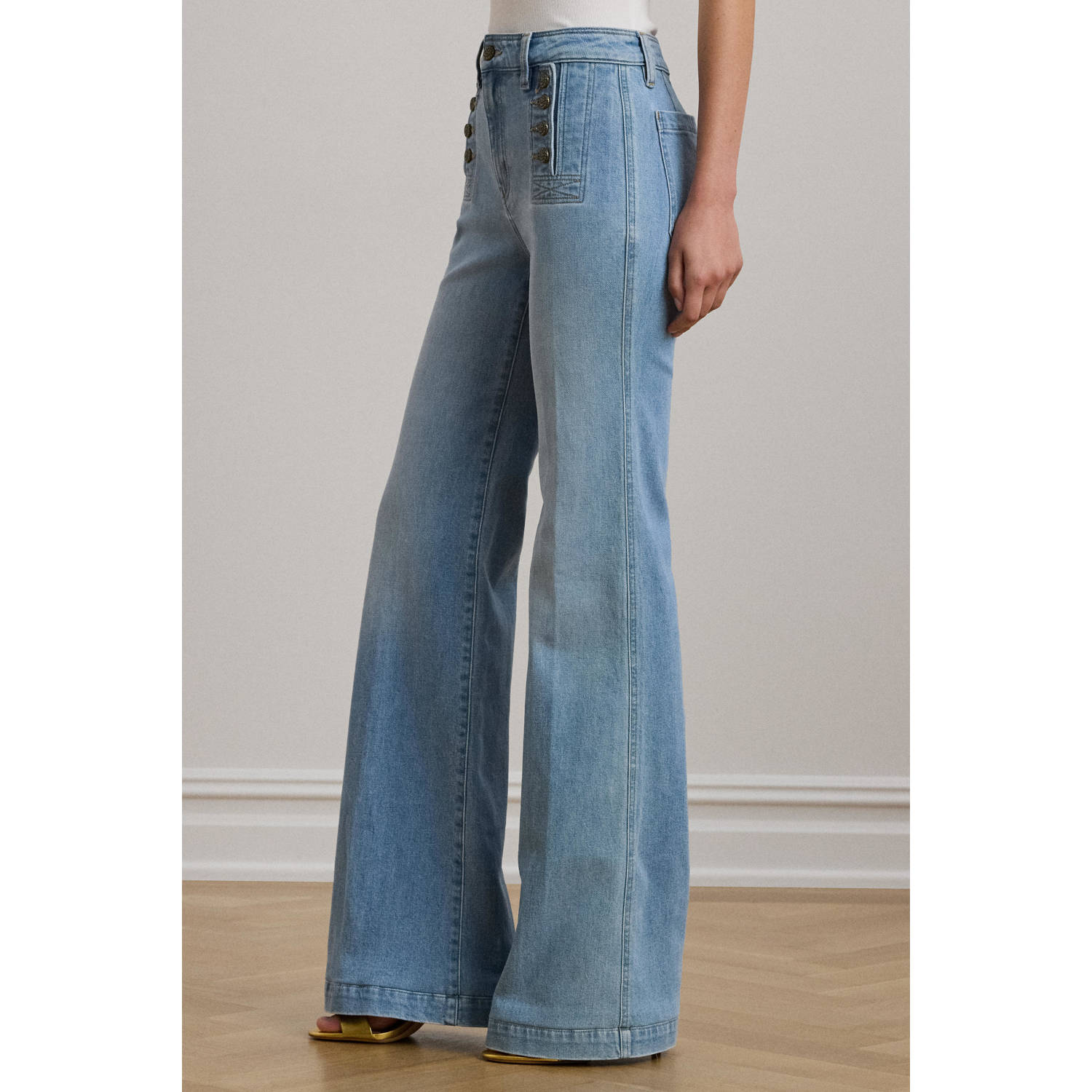 Lauren Ralph Lauren high waist flared jeans light blue denim
