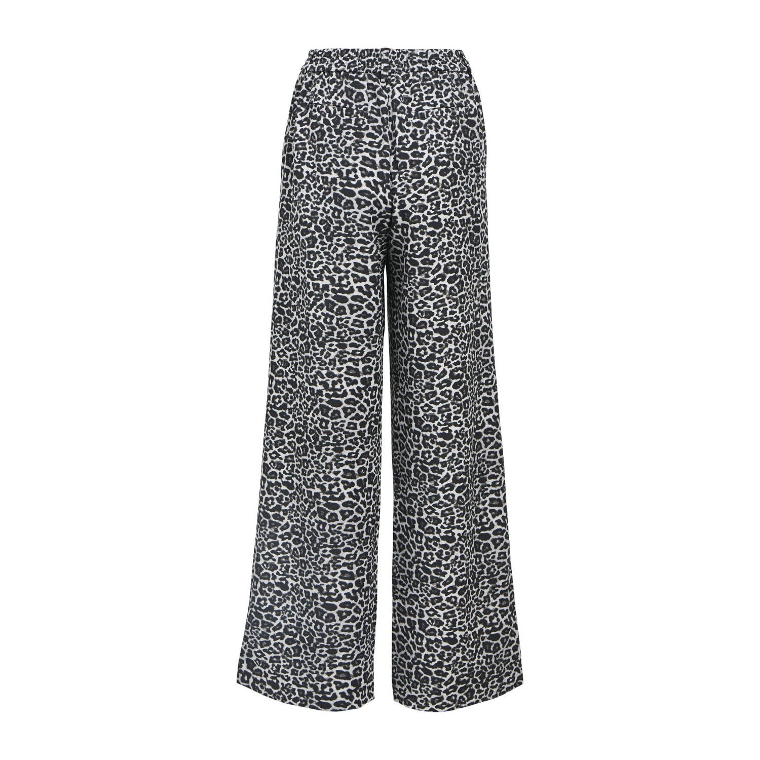 OBJECT wide leg broek OBJALBA met panterprint