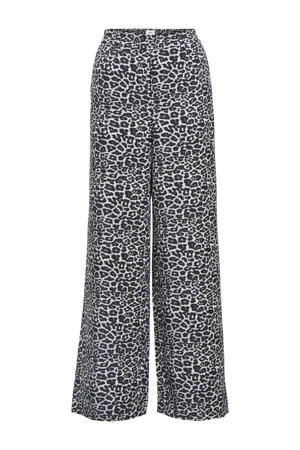 wide leg broek OBJALBA met panterprint