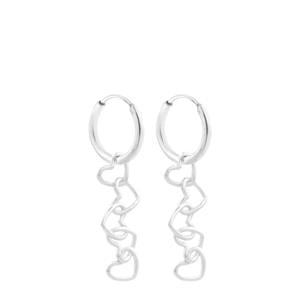 silver plated oorbellen Connected Hearts