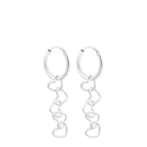 Label Kiki silver plated oorbellen Connected Hearts afbeelding