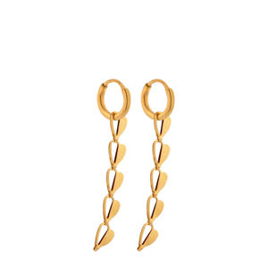 gold plated oorbellen Half Heart Hoops