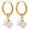 Label Kiki gold plated oorbellen Pearl Clover Hoops